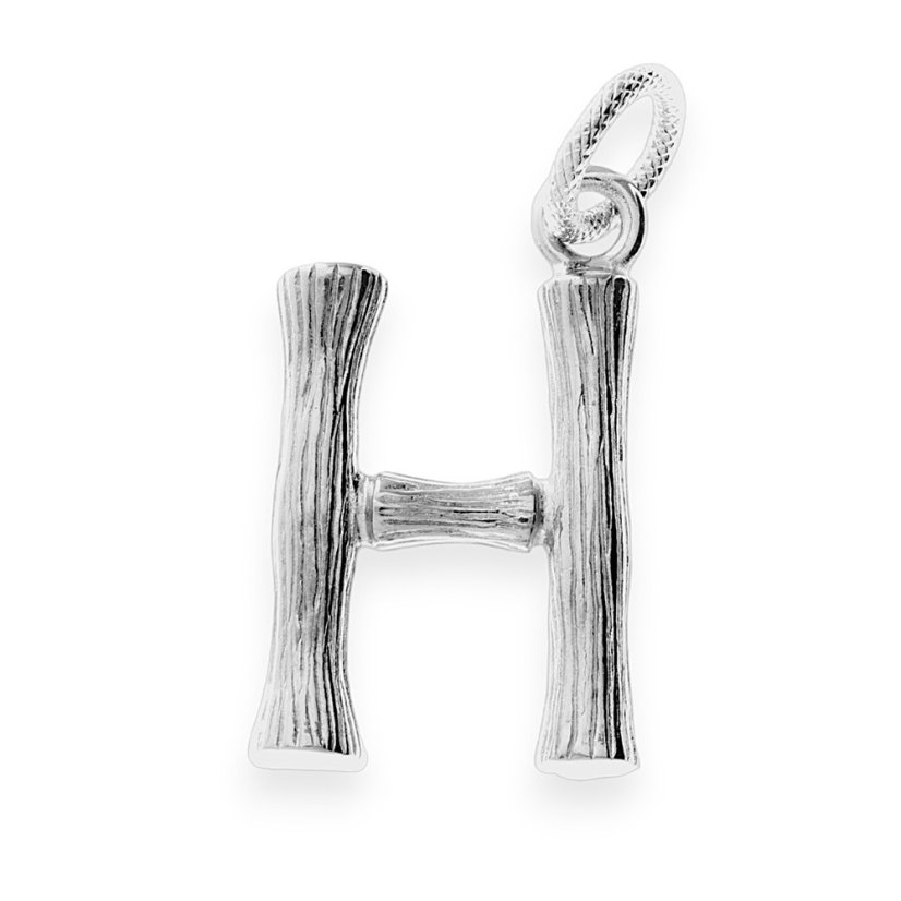Oceľový prívesok písmeno "H" 70213 - strieborné farby - SPD.70213.H