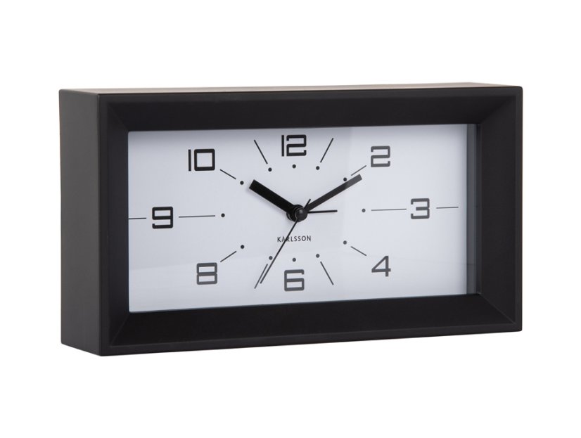 Dizajnové stolné hodiny s budíkom 6066BK Karlsson 20cm