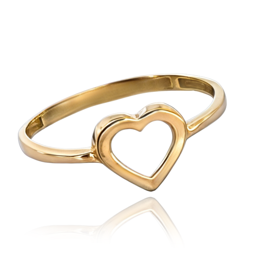 MINET Elegantný zlatý prsteň srdiečko Au 585/1000 veľ. 57 - 0,95g