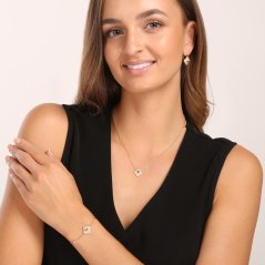 Pozlátený strieborný náhrdelník so zirkónmi JVD SVLN0927SK6GR45