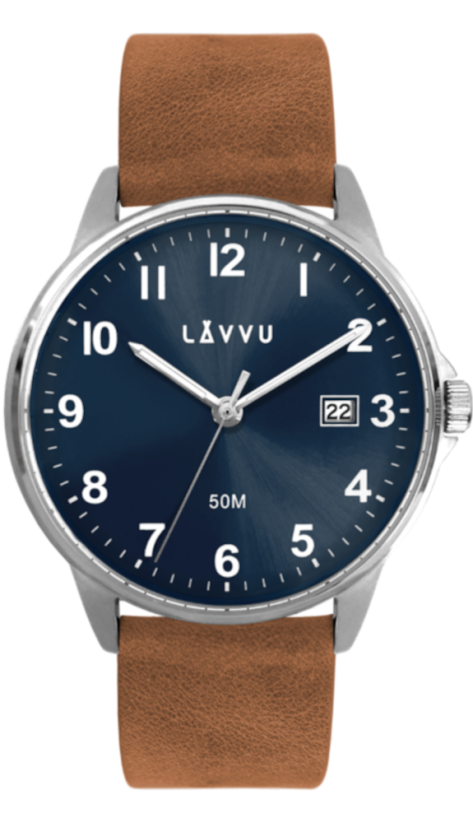 Hnědo-modré hodinky LAVVU GÖTEBORG  LWM0111