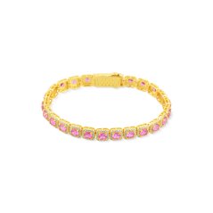 Pozlátená strieborný náramok so zirkónmi JVD SVLB0522XK6GR18