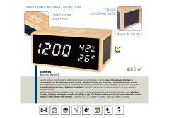 Digitální stolní hodiny JD9533 Lowell s nabíječkou smartphonů 15cm