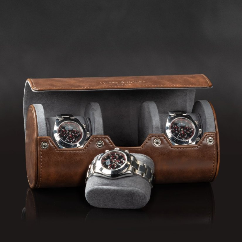Cestovné púzdro na hodinky HEISSE & SÖHNE 70019-170 HS Vintage 3 - Braun