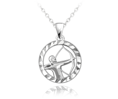 MINET Strieborný náhrdelník Zodiac znamení STRELEC