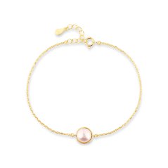 Pozlátený strieborný náramok s perlou JVD SVLB0697XH2GP18