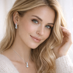 MINET Elegantný strieborný náhrdelník so zirkónom