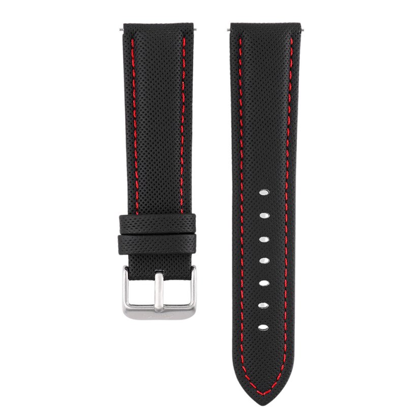 Kožený remienok na hodinky PRIM RB.13231 (22 mm) - čierny/červený - RB.13231.2220.9020.L1