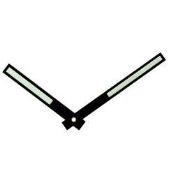 Luminiscenční kovové hodinové ručičky B39 (100 mm, 78 mm) - černé - Kovové hodinové ručičky B39