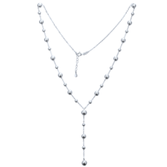 MINET Elegantný strieborný náhrdelník s guličkami