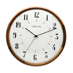 LAVVU Dřevěné hodiny s plynulým chodem RETRO ⌀31,5cm