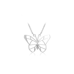 Strieborný náhrdelník so zirkónmi motýľ JVD SVLN0152XH20042