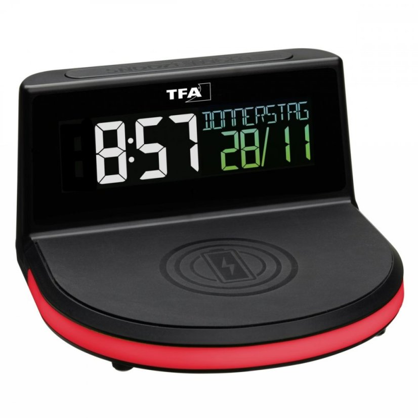 TFA 60.2028.01 - Digitální budík s možností bezdrátového nabíjení CHARGE-IT WIRELESS
