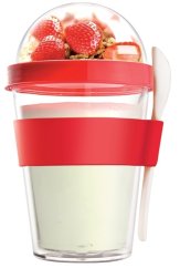 ASOBU multifunkčný desiatový kelímok YO2GO červený 360ml