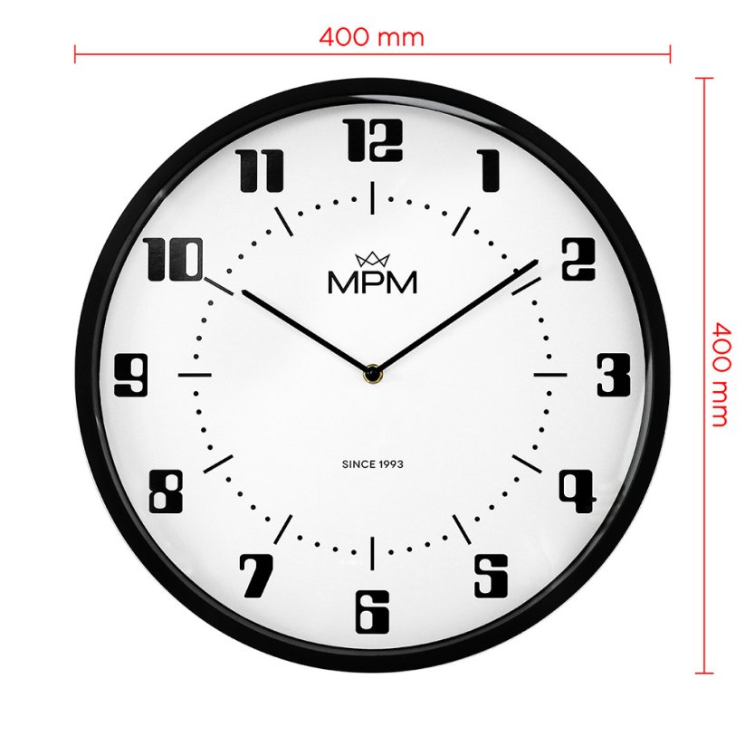 Nástenné hodiny s tichým chodom MPM Retro Since 1993 - A - E01.4206.00