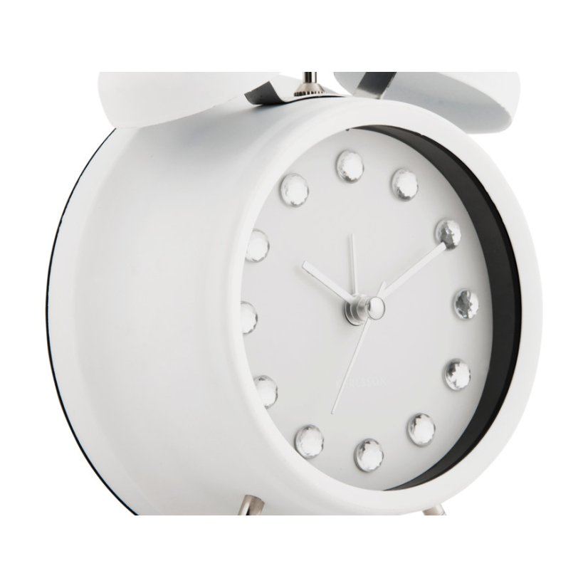 Dizajnový zvoncový budík 6018WH Karlsson 17cm