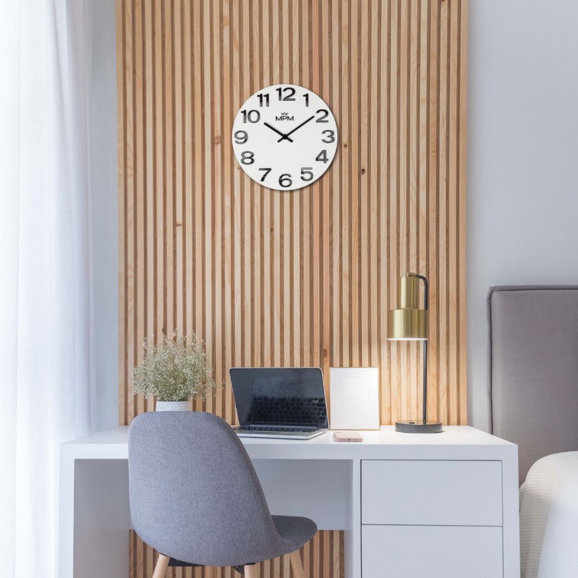 Nástenné hodiny s tichým chodom MPM Timber Simplicity - C - E07M.4222.0090