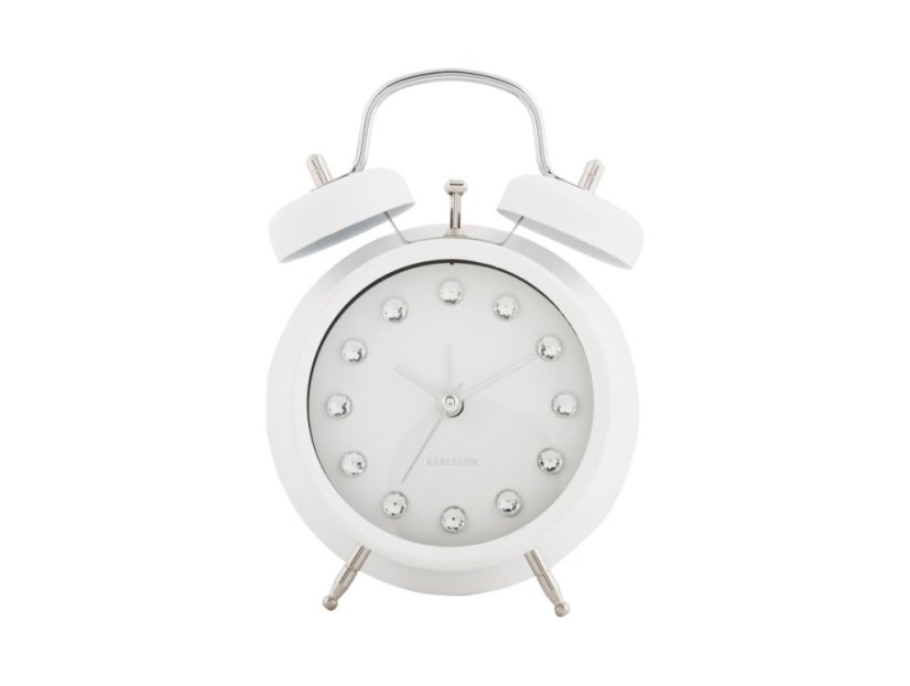 Dizajnový zvoncový budík 6018WH Karlsson 17cm