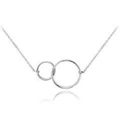 MINET Stříbrný náhrdelník spojené kroužky