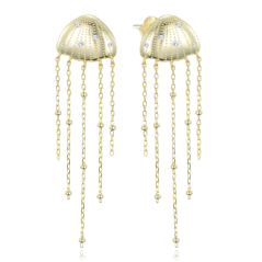 MINET Pozlacené stříbrné náušnice medúza