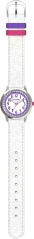 Biele trblietavé dievčenské detské hodinky so kamienkami CLOCKODILE SPARKLE