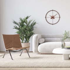 LAVVU Stylové tmavé dřevěné hodiny LOFT v industriálním vzhledu