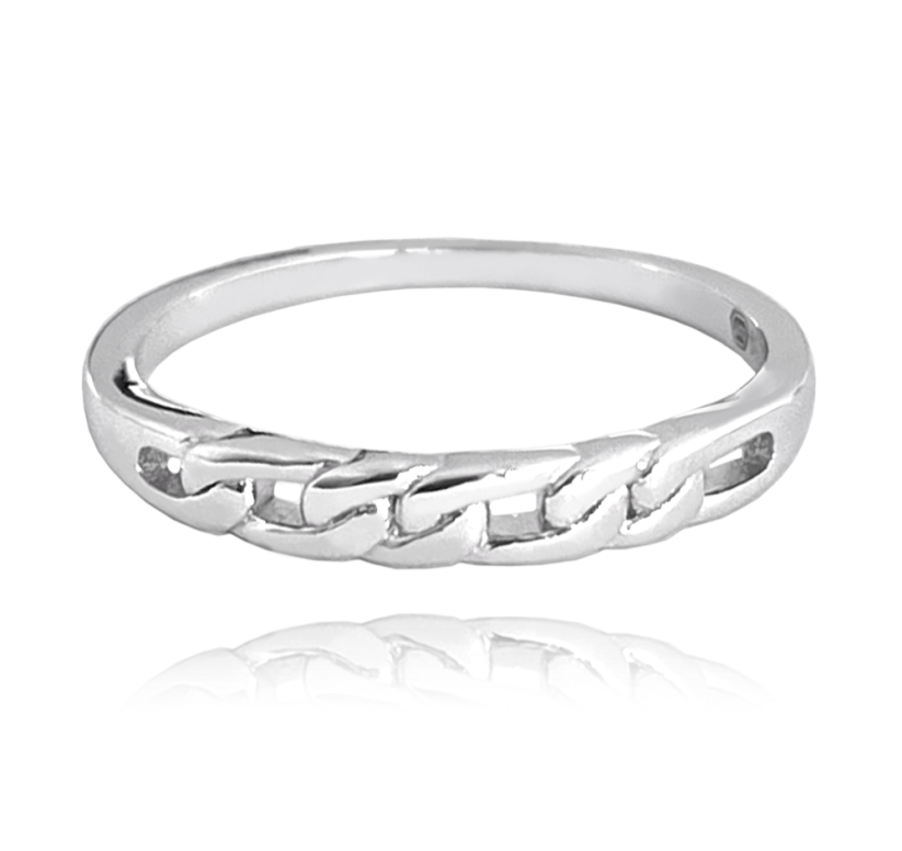 MINET Propletený stříbrný prsten vel. 54