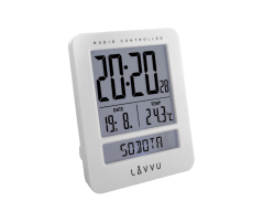 Digitálny budík riadený rádiovým signálom LAVVU Duo White s češtinou LAR0020