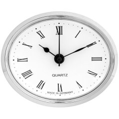 Vestavné hodiny 80x65 mm - stříbrné, římské číslice 550/4130-03 - E22.4778.006904