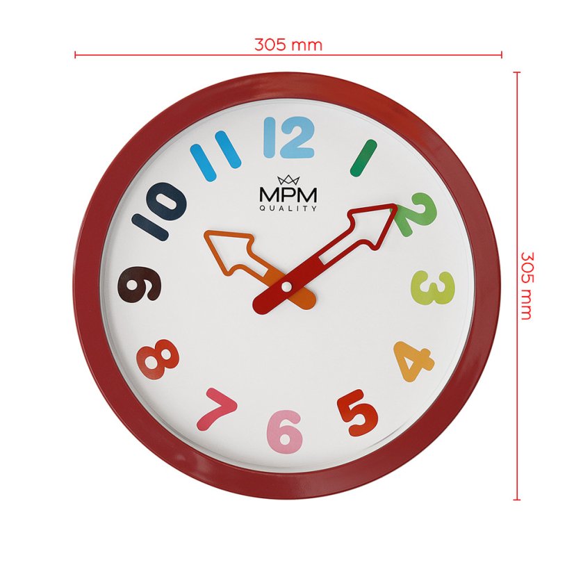 Detské nástenné hodiny MPM Arrow - ružové - E01.4050.23