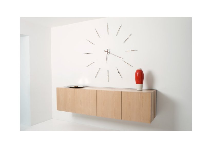 Dizajnové nástenné hodiny Nomon Merlin Walnut 125cm