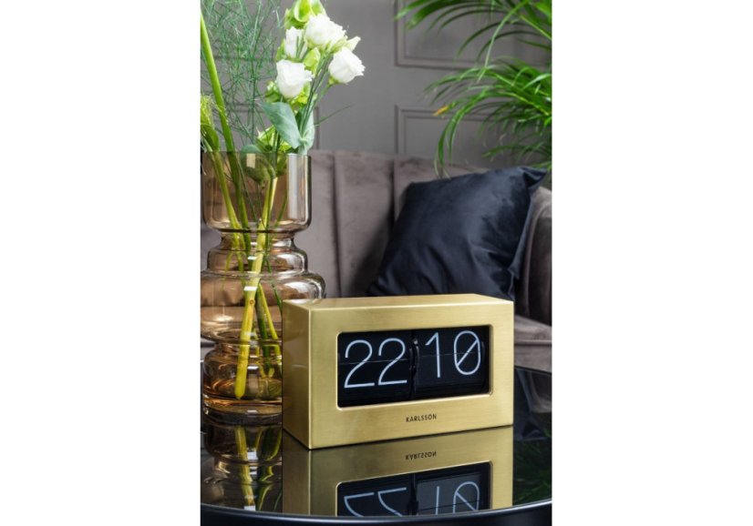 Dizajnové stolné preklápacie hodiny 5620GD Karlsson 21cm