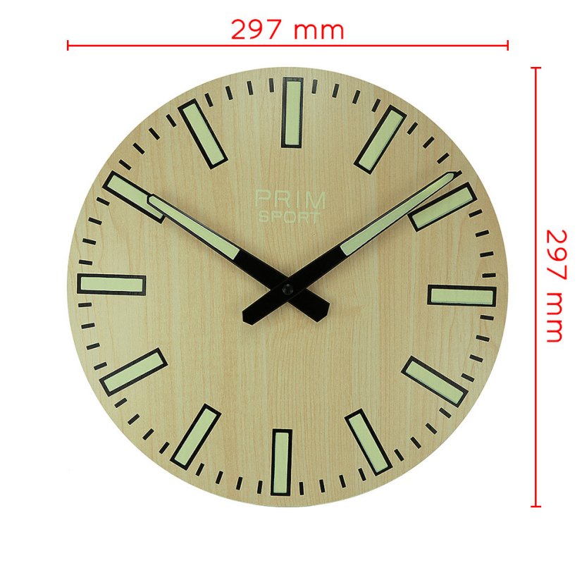 Drevené hodiny s tichým chodom PRIM Luminescent Sport I E01P.4130.5000