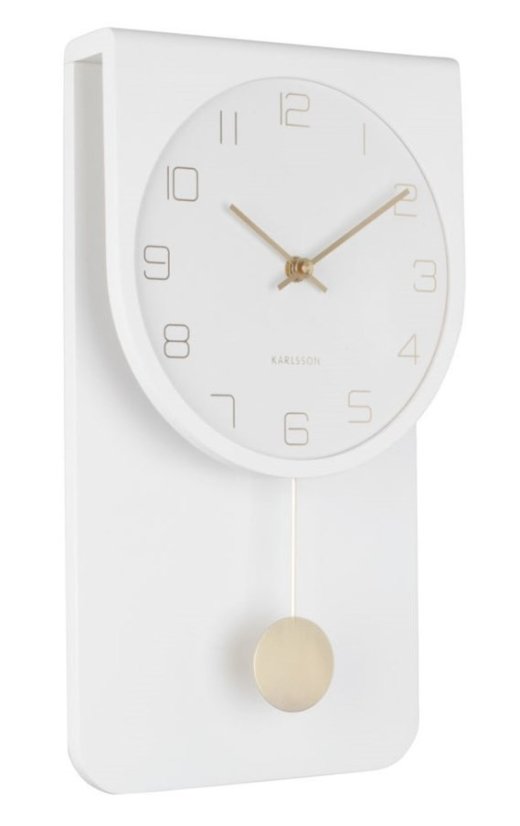 Dizajnové kyvadlové nástenné hodiny 5779WH Karlsson 39cm