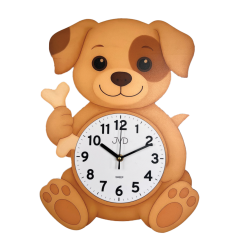 Dětské dřevěné nástěnné hodiny s tichým chodem s motivem pejska JVD HJ115