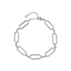 Stříbrný náramek JVD SVLB0951SH2BI18