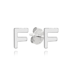 MINET Strieborné náušnice písmeno "F"