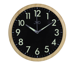 Nástěnné hodiny s tichým chodem a  luminiscenčními čísly i ručičkami JVD HP301.2