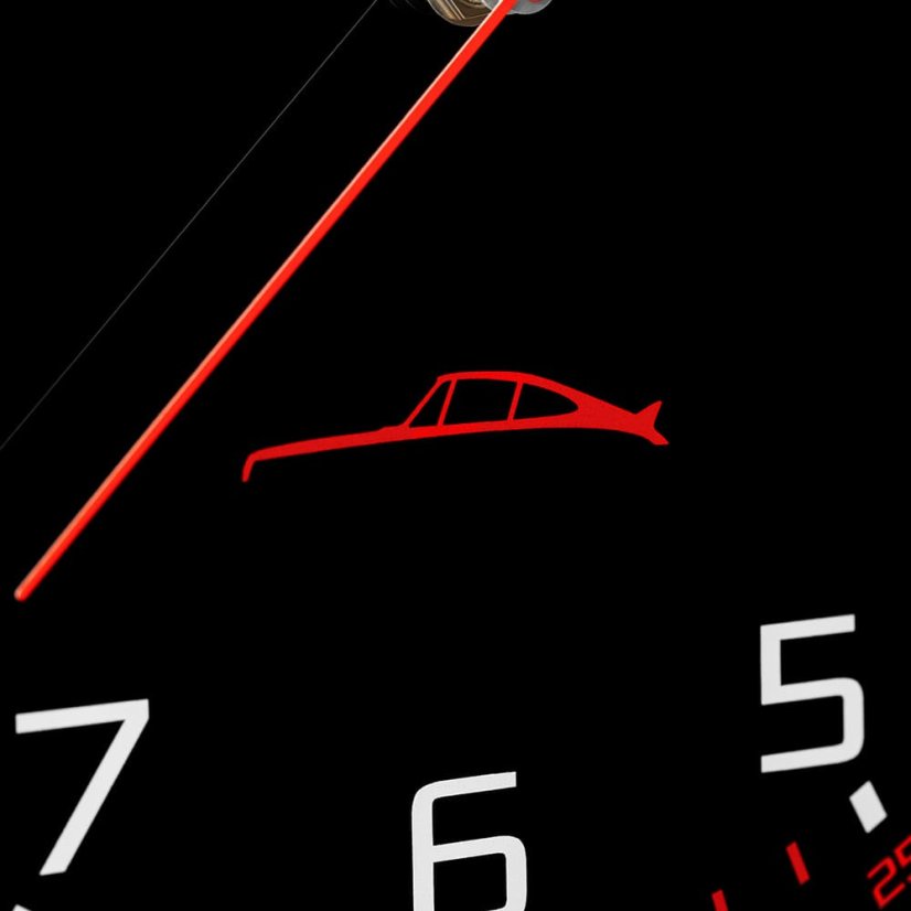 Sklenené nástenné hodiny s tichým chodom PRIM Speedline - čierno-červené - E09.5530.9020