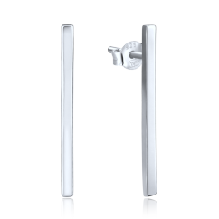 MINET Elegantní stříbrné náušnice tyčky