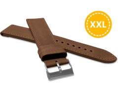 LAVVU XXL Prodloužený prošitý hnědý řemínek SPORT z luxusní kůže Top Grain - 24 XXL