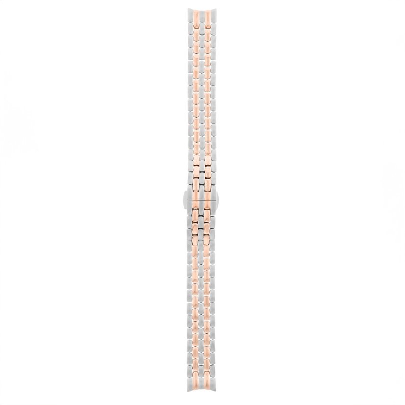 Ocelový řemínek na hodinky RA.13218 (14 mm) - stříbrný/růžový - PRIM Lyra Lady edice 01 - RA.13218.1414.7023.B