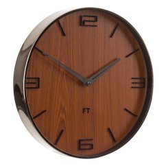 Dizajnové nástenné hodiny Future Time FT3010TT Flat walnut titanium 30cm