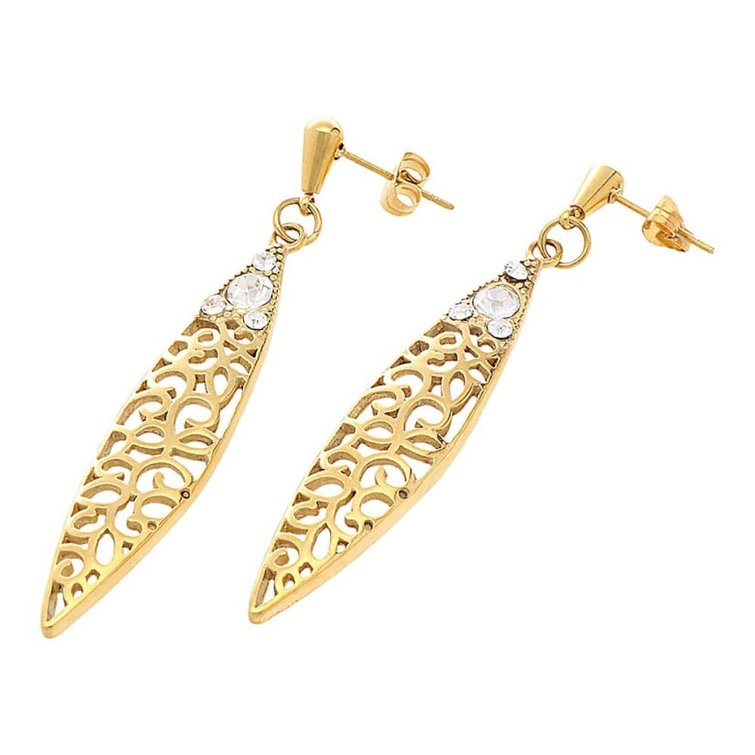 Nerezové náušnice 6266 - pozlacené - SER.6266