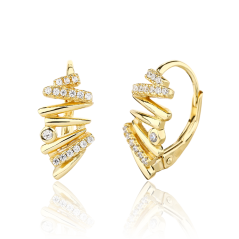 Pozlátené strieborné náušnice so zirkónmi JVD SVLE3557XK8GO00
