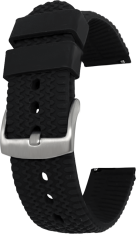 LAVVU Čierny štruktúrovaný silikónový remienok na hodinky - 20