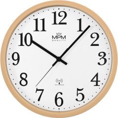 Nástenné rádiom riadené hodiny s tichým chodom MPM Radio Clermont - E01.4503.50