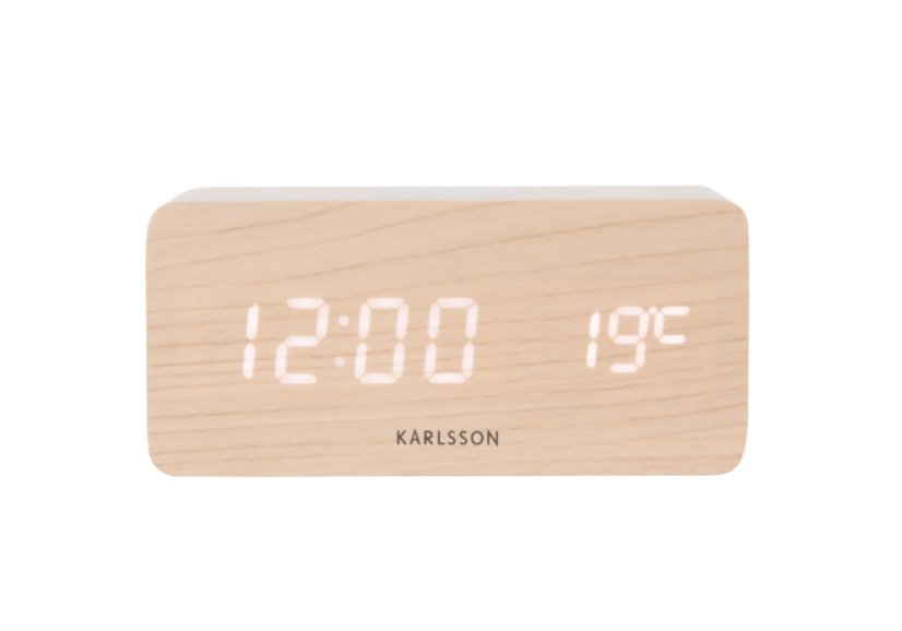 LED budík-hodiny 5933WD Karlsson s nabíječkou smartphonů 15cm