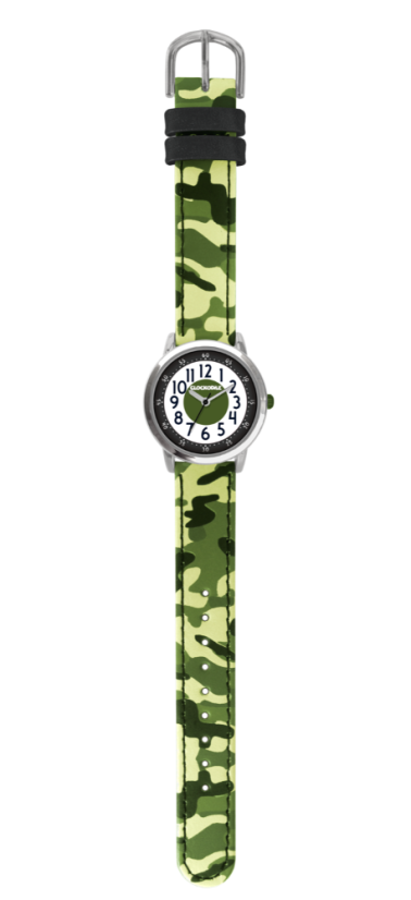 Svietiace zelené chlapčenské hodinky CLOCKKODIEL ARMY s maskáčovým vzorom CWB0031
