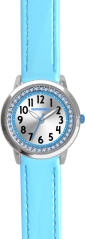 CLOCKKODIEL Tyrkysové dievčenské detské hodinky s kamienkami